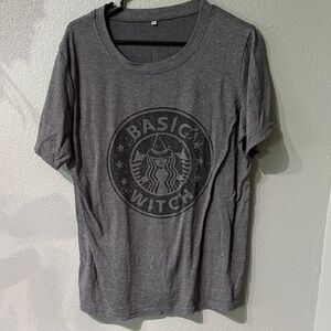 Graphic Tee. Basic Witch. Super cute. Heather Gray Basic Crewneck Tee. XL
